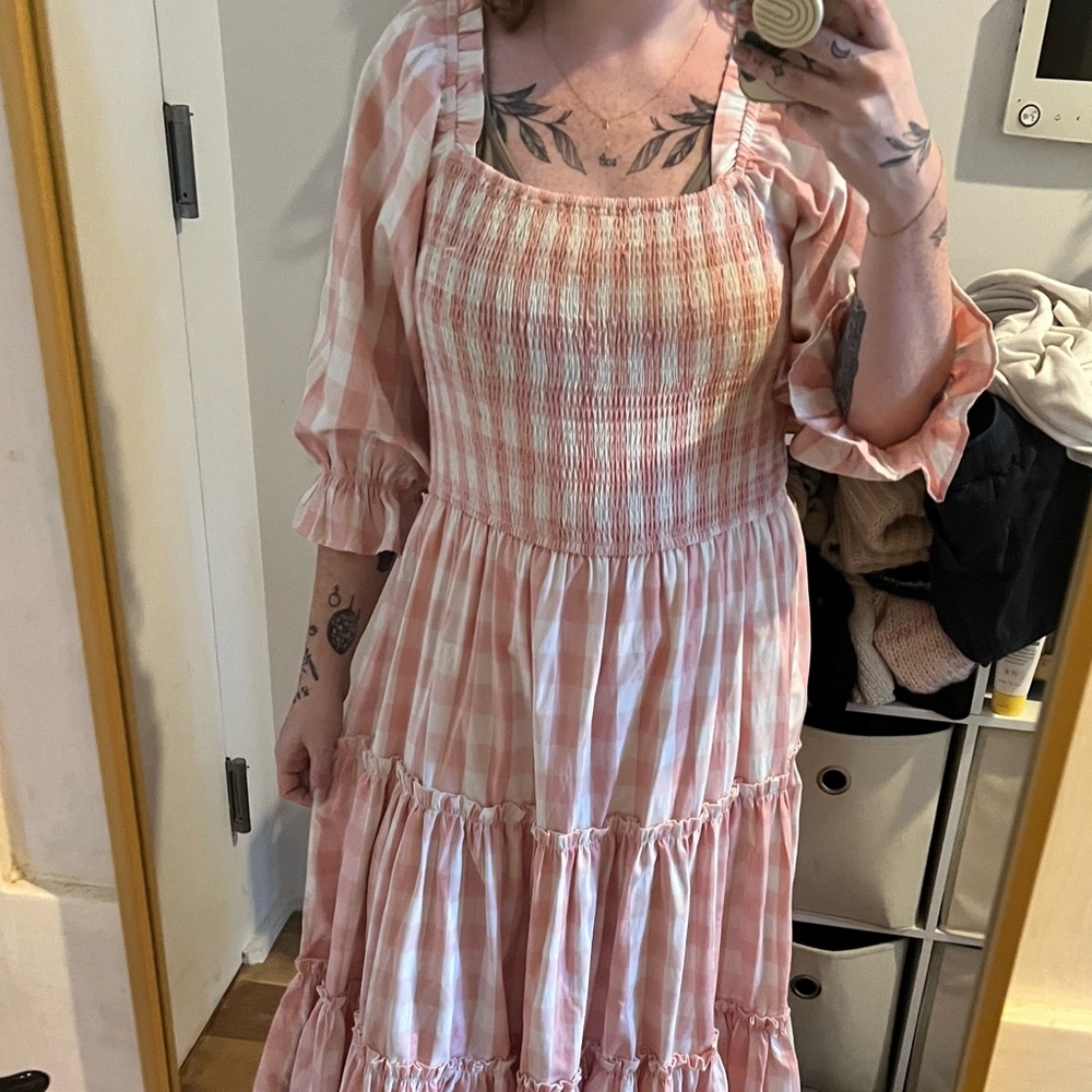Ivy City Pink Check Dress